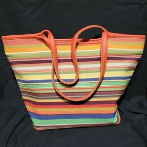 Brontibay Paris Muticolor Summer Striped Satchel Tote Bag